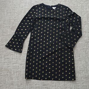 Shoshanna | Black Dress with Gold Polka Dots